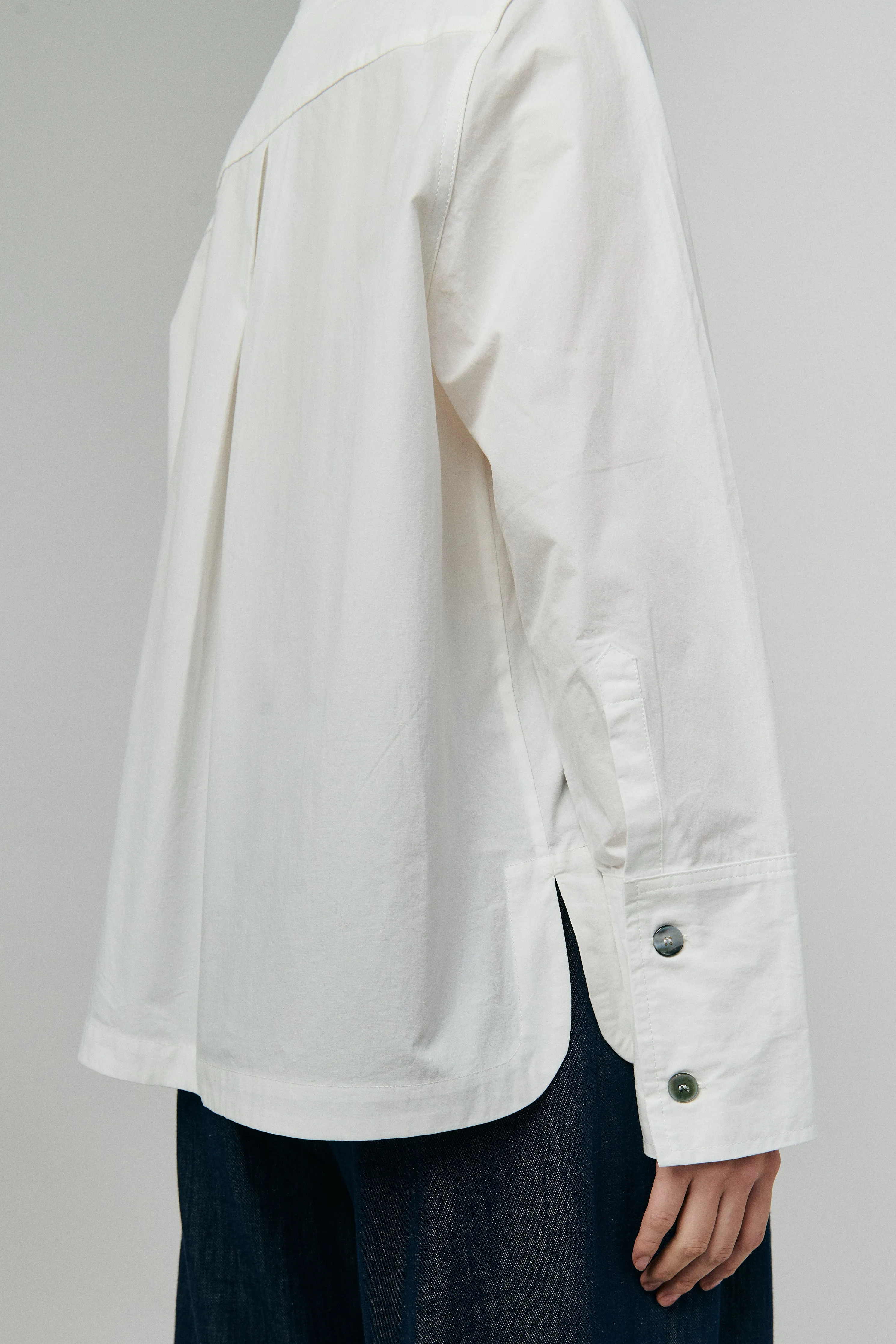 Atelier Poplin Bow Shirt in White