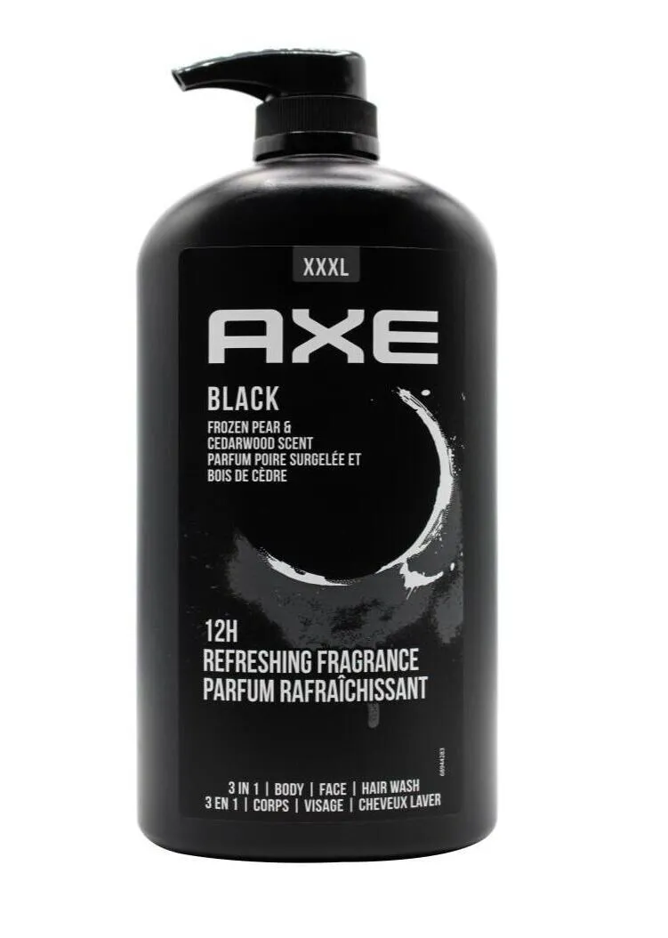 Axe 3in1 Body   Face   Hair Wash Black Frozen Pea & Cedarwood Scent 1L