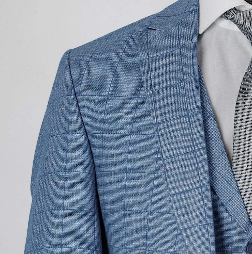 Bird Blue Linen Suit