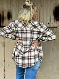 CARTER CLAY FLANNEL WOMENS TOP