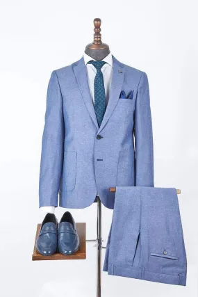 Corn Blue Linen Suit