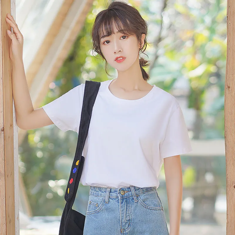 Fashion Student Simple White T-shirt