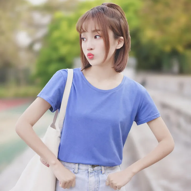 Fashion Student Simple White T-shirt