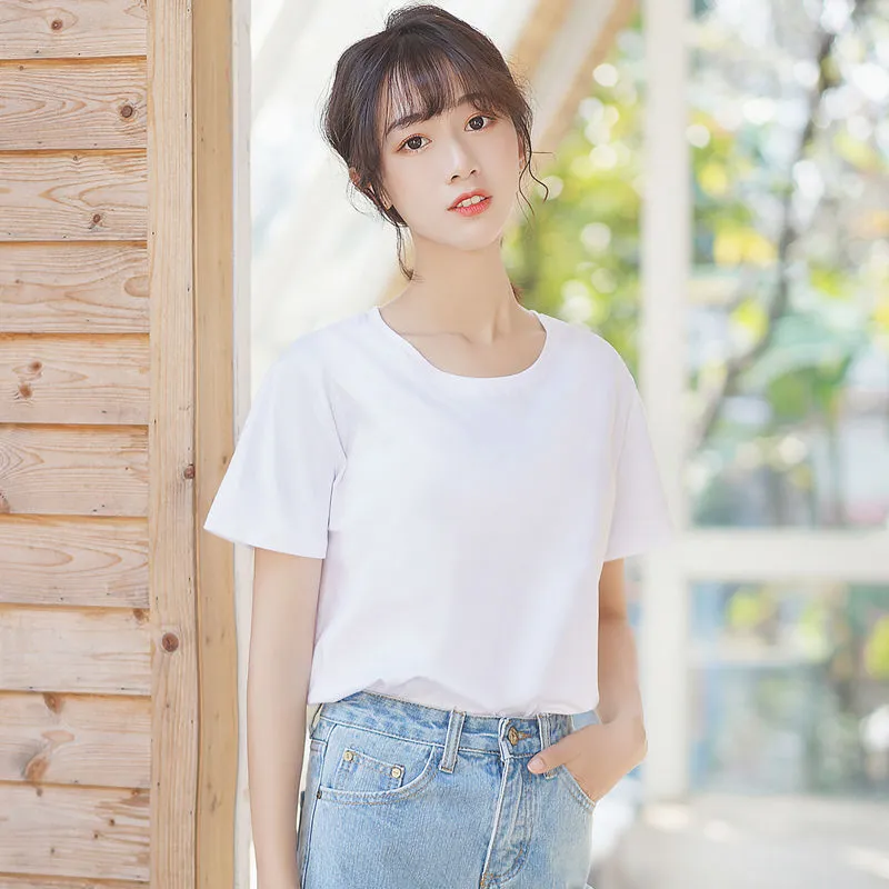 Fashion Student Simple White T-shirt
