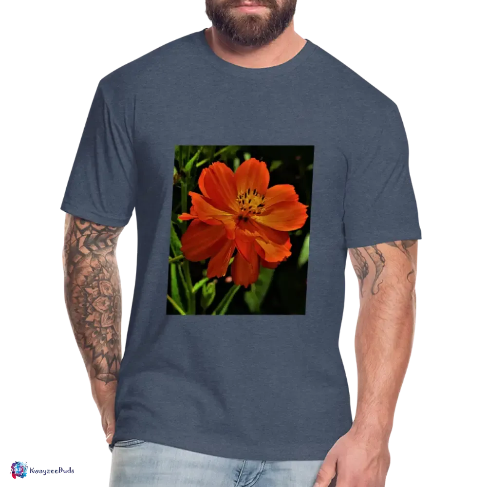 Giverny Sulfur Cosmos Fitted Cotton/Poly T-Shirt by Next Level
