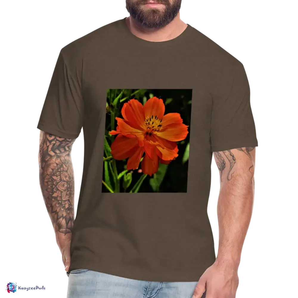 Giverny Sulfur Cosmos Fitted Cotton/Poly T-Shirt by Next Level