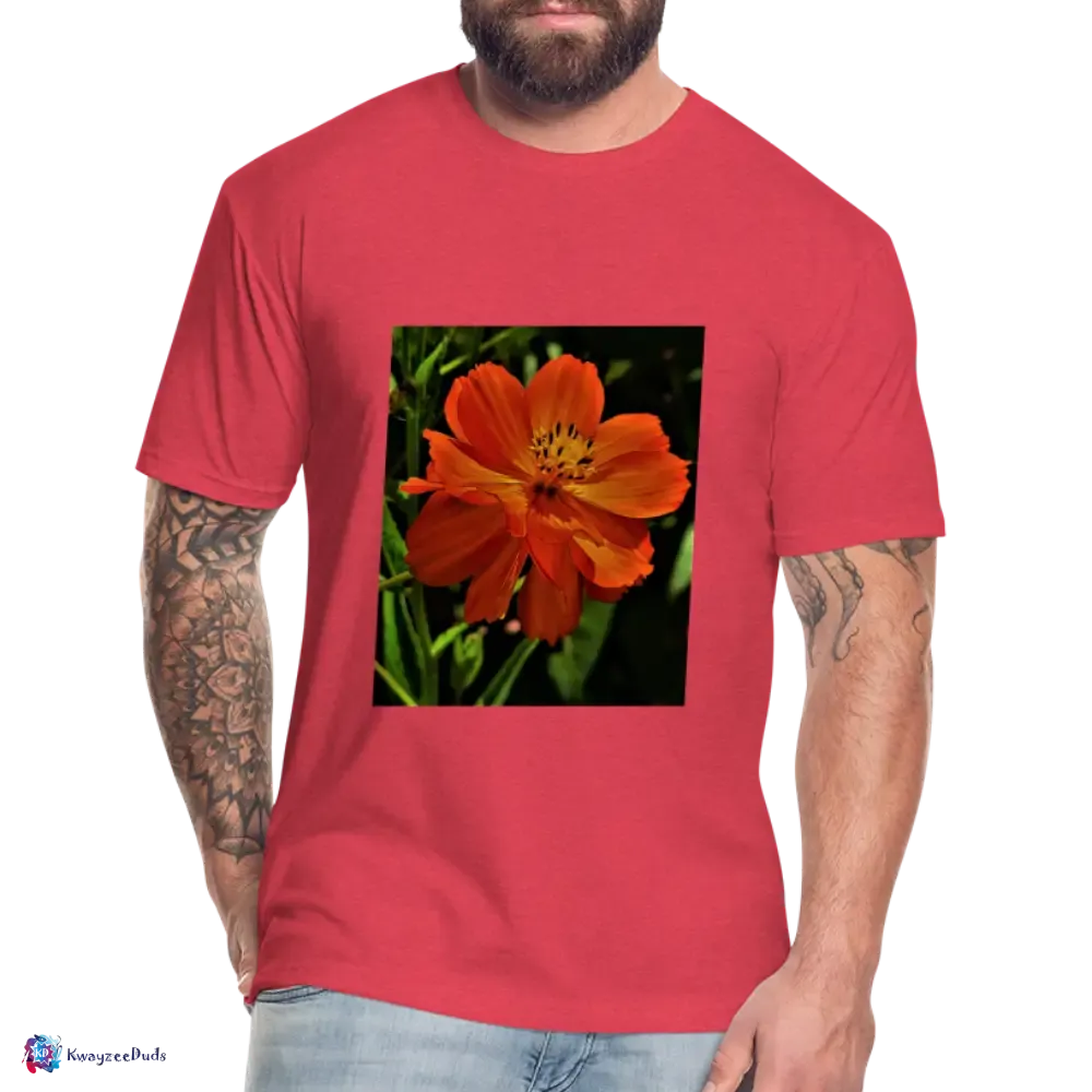 Giverny Sulfur Cosmos Fitted Cotton/Poly T-Shirt by Next Level