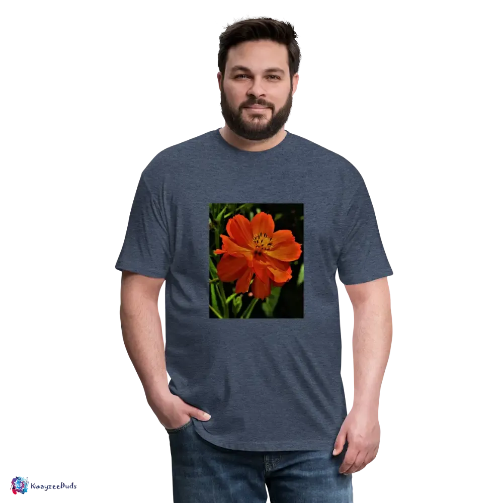 Giverny Sulfur Cosmos Fitted Cotton/Poly T-Shirt by Next Level