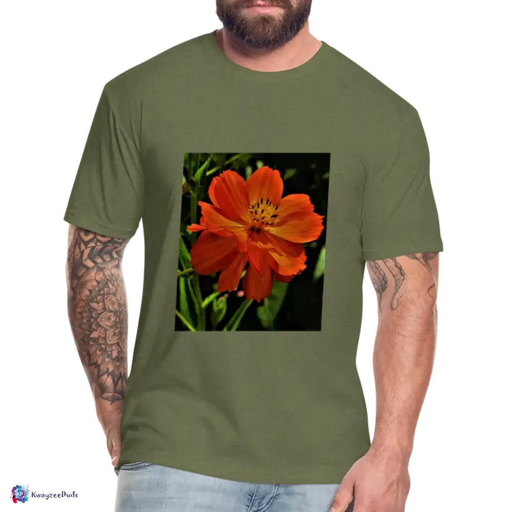 Giverny Sulfur Cosmos Fitted Cotton/Poly T-Shirt by Next Level