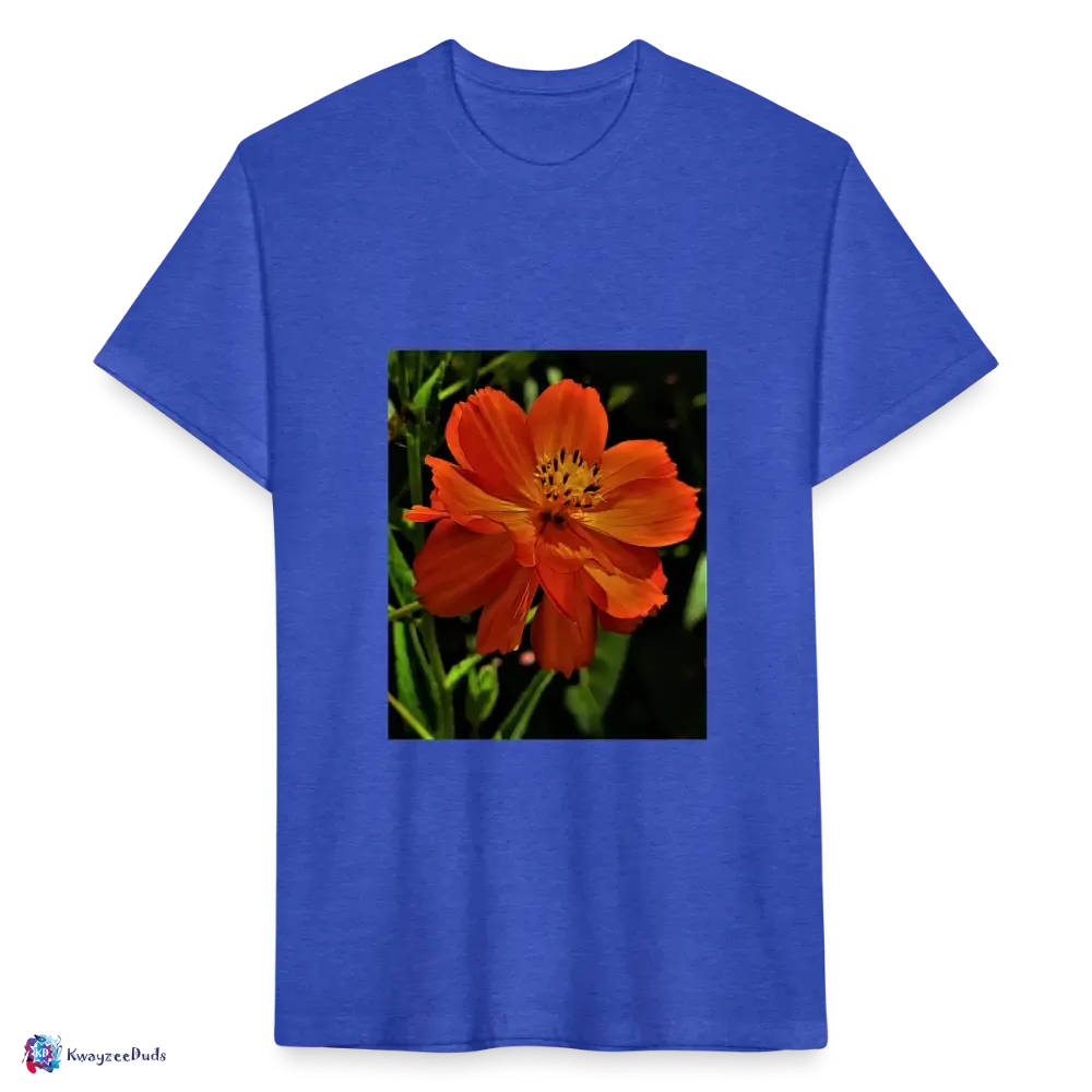 Giverny Sulfur Cosmos Fitted Cotton/Poly T-Shirt by Next Level