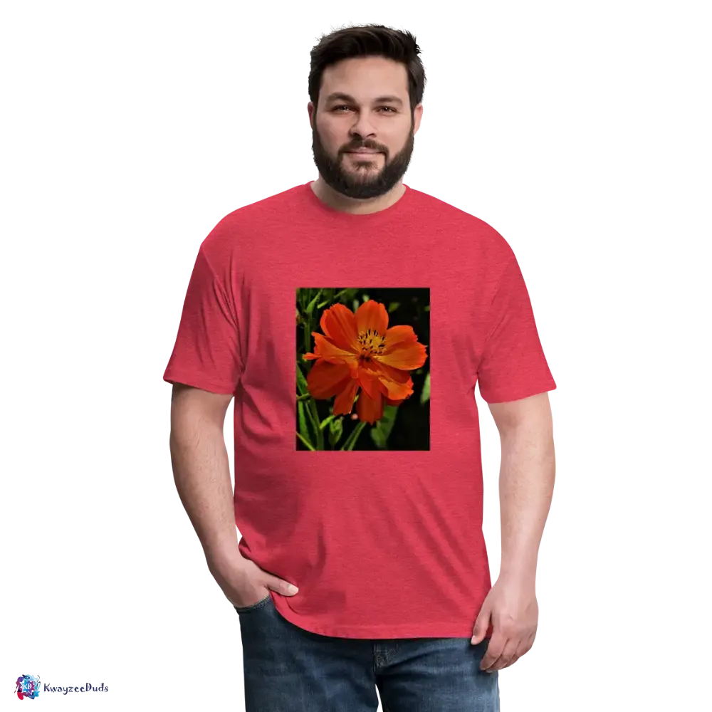 Giverny Sulfur Cosmos Fitted Cotton/Poly T-Shirt by Next Level