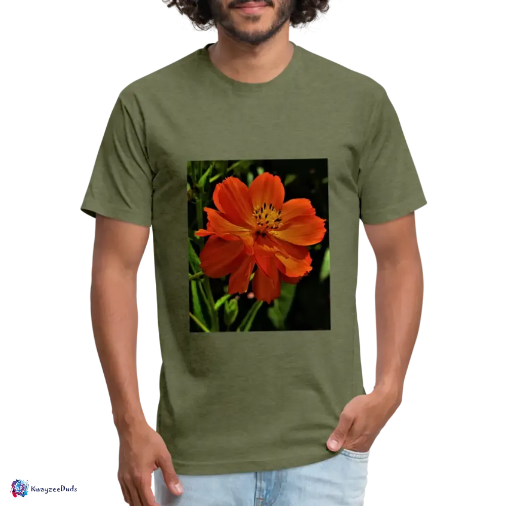 Giverny Sulfur Cosmos Fitted Cotton/Poly T-Shirt by Next Level