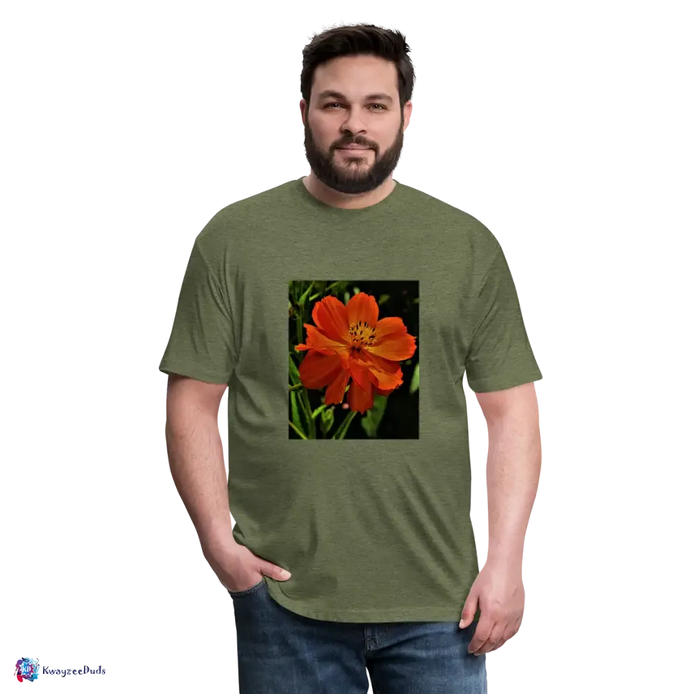 Giverny Sulfur Cosmos Fitted Cotton/Poly T-Shirt by Next Level