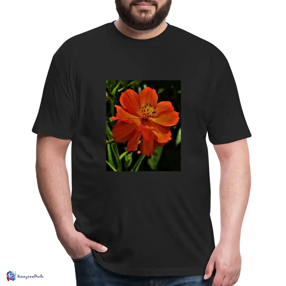 Giverny Sulfur Cosmos Fitted Cotton/Poly T-Shirt by Next Level