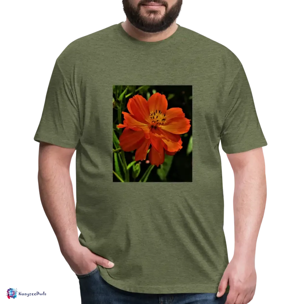Giverny Sulfur Cosmos Fitted Cotton/Poly T-Shirt by Next Level