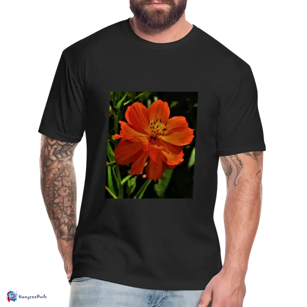 Giverny Sulfur Cosmos Fitted Cotton/Poly T-Shirt by Next Level