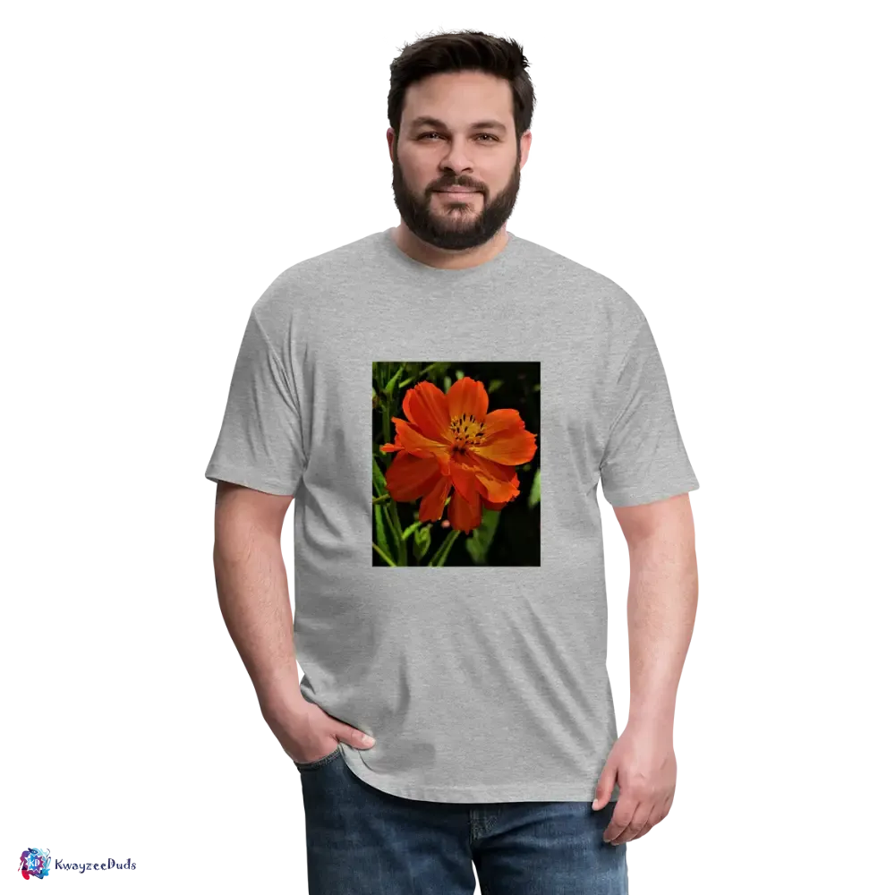 Giverny Sulfur Cosmos Fitted Cotton/Poly T-Shirt by Next Level