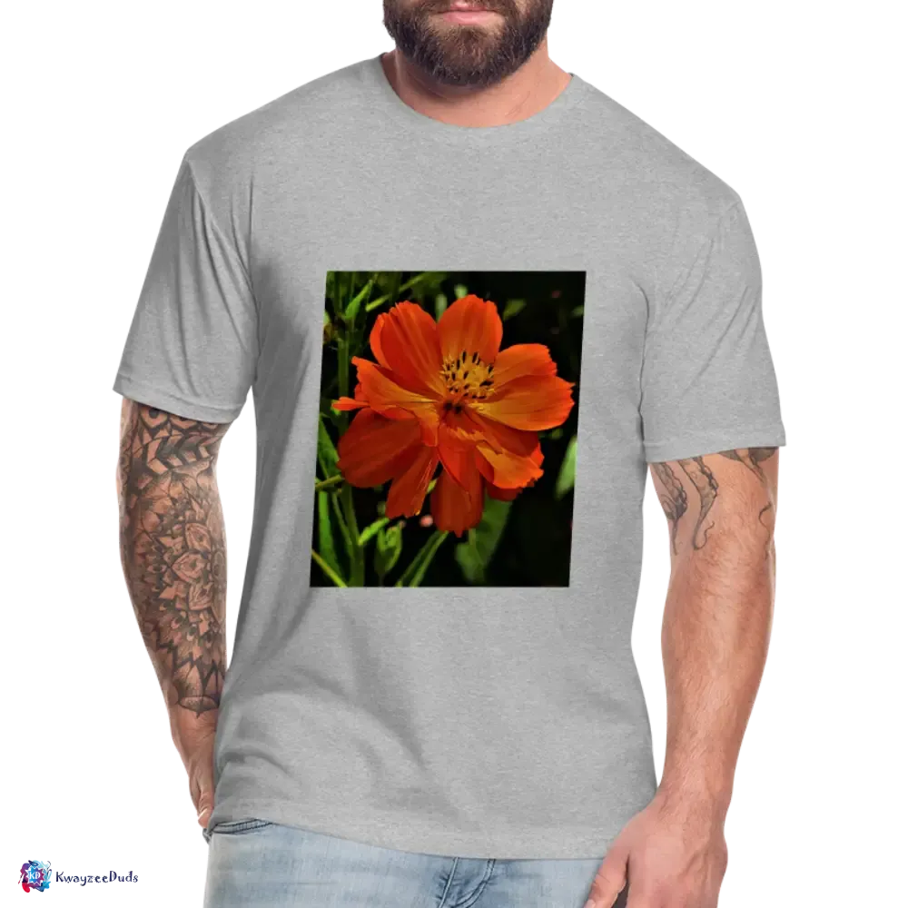 Giverny Sulfur Cosmos Fitted Cotton/Poly T-Shirt by Next Level