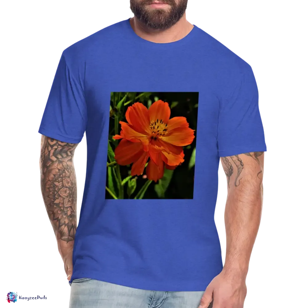 Giverny Sulfur Cosmos Fitted Cotton/Poly T-Shirt by Next Level