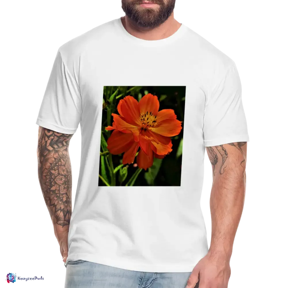 Giverny Sulfur Cosmos Fitted Cotton/Poly T-Shirt by Next Level
