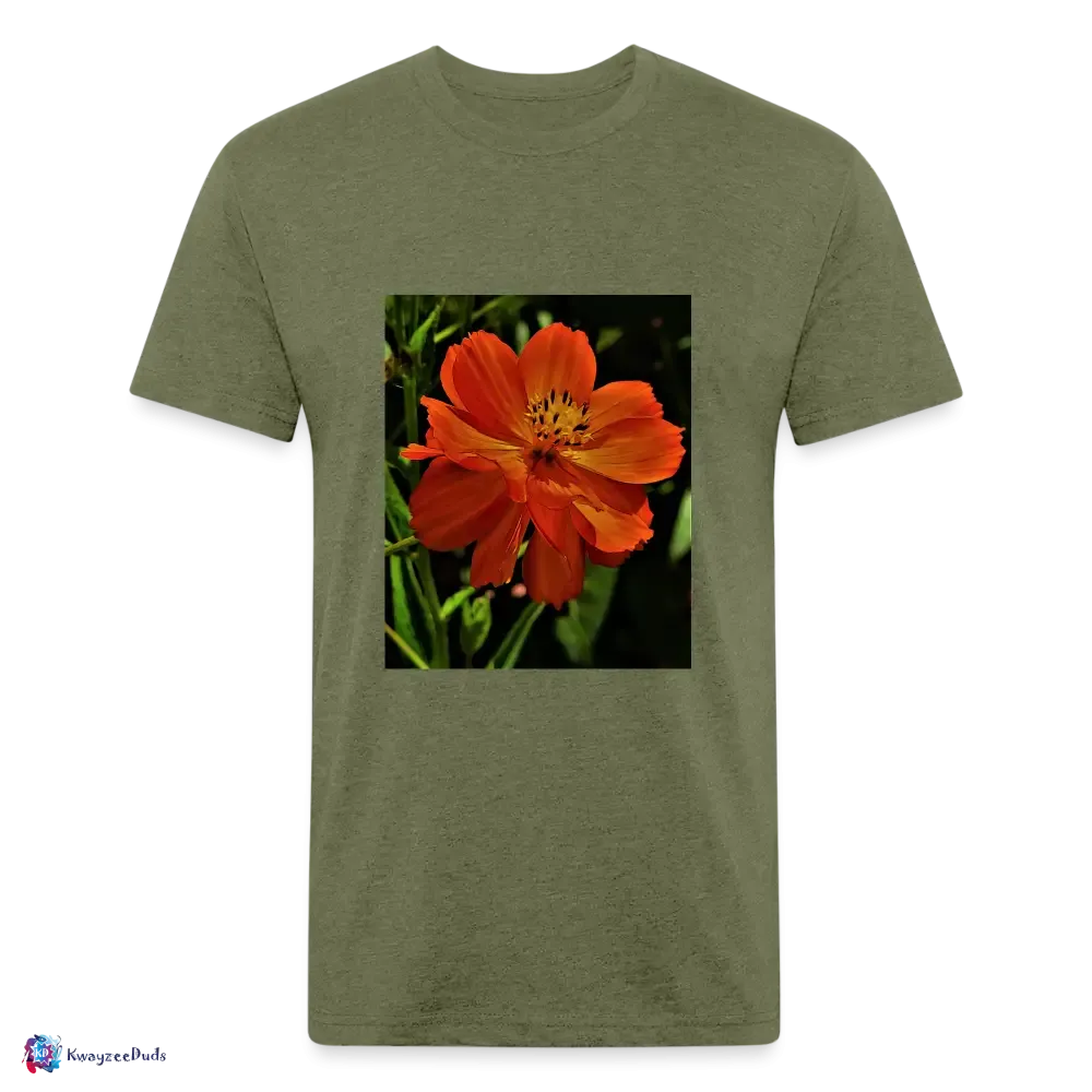 Giverny Sulfur Cosmos Fitted Cotton/Poly T-Shirt by Next Level