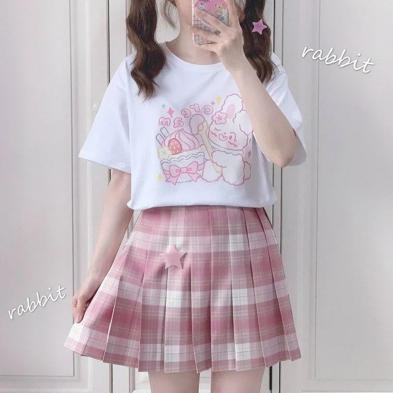 Japanese Kawaii Cute Anime White T-shirt