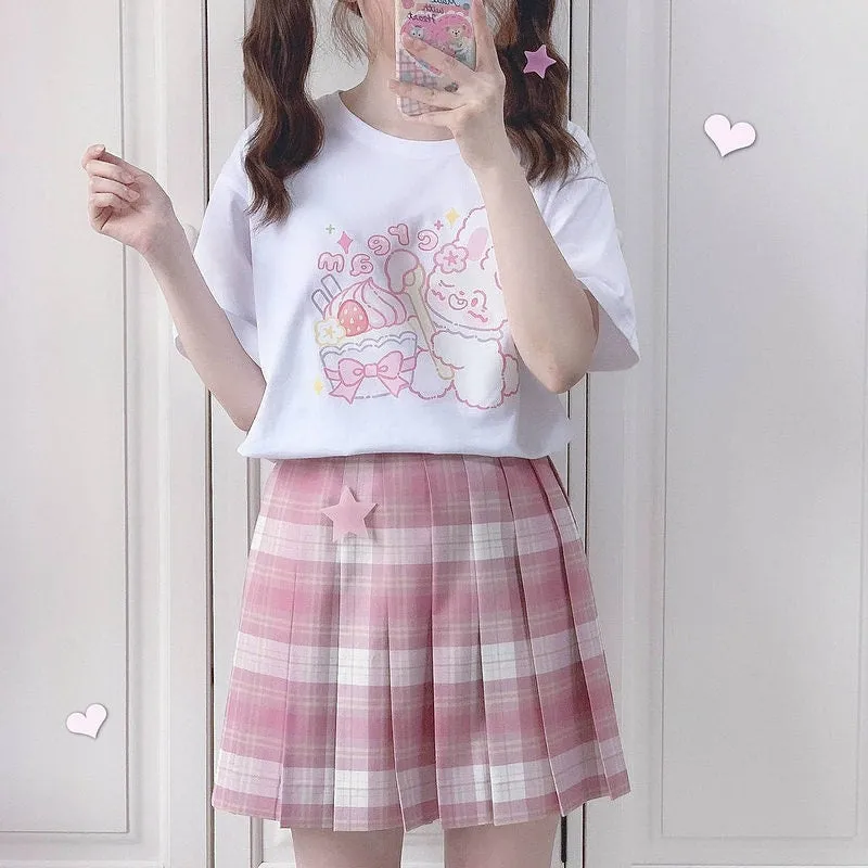 Japanese Kawaii Cute Anime White T-shirt