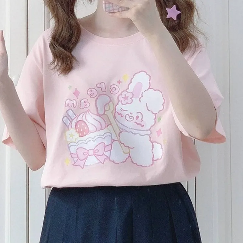 Japanese Kawaii Cute Anime White T-shirt