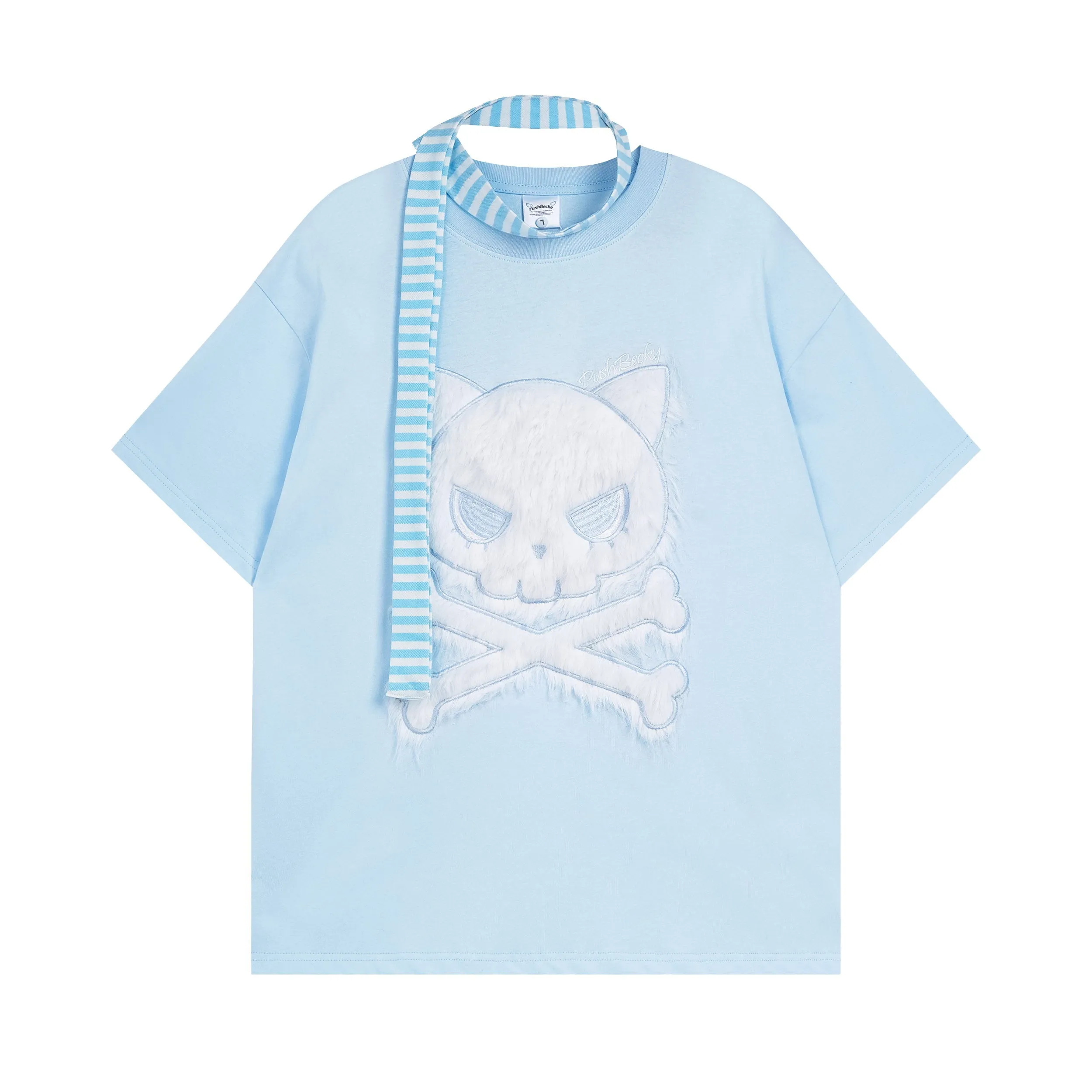 Kawaii Cartoon Cat Print Loose T-shirt