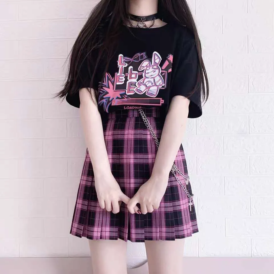 Kawaii Cute Bunny Print T-Shirt
