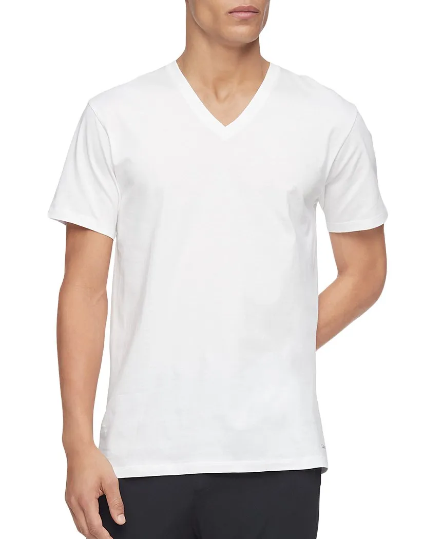 Calvin Klein Mens Set of Three White V-Neck T-Shirts