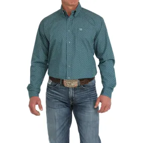 Men's Medallion Print Button-Down Western Shirt MTW1105890