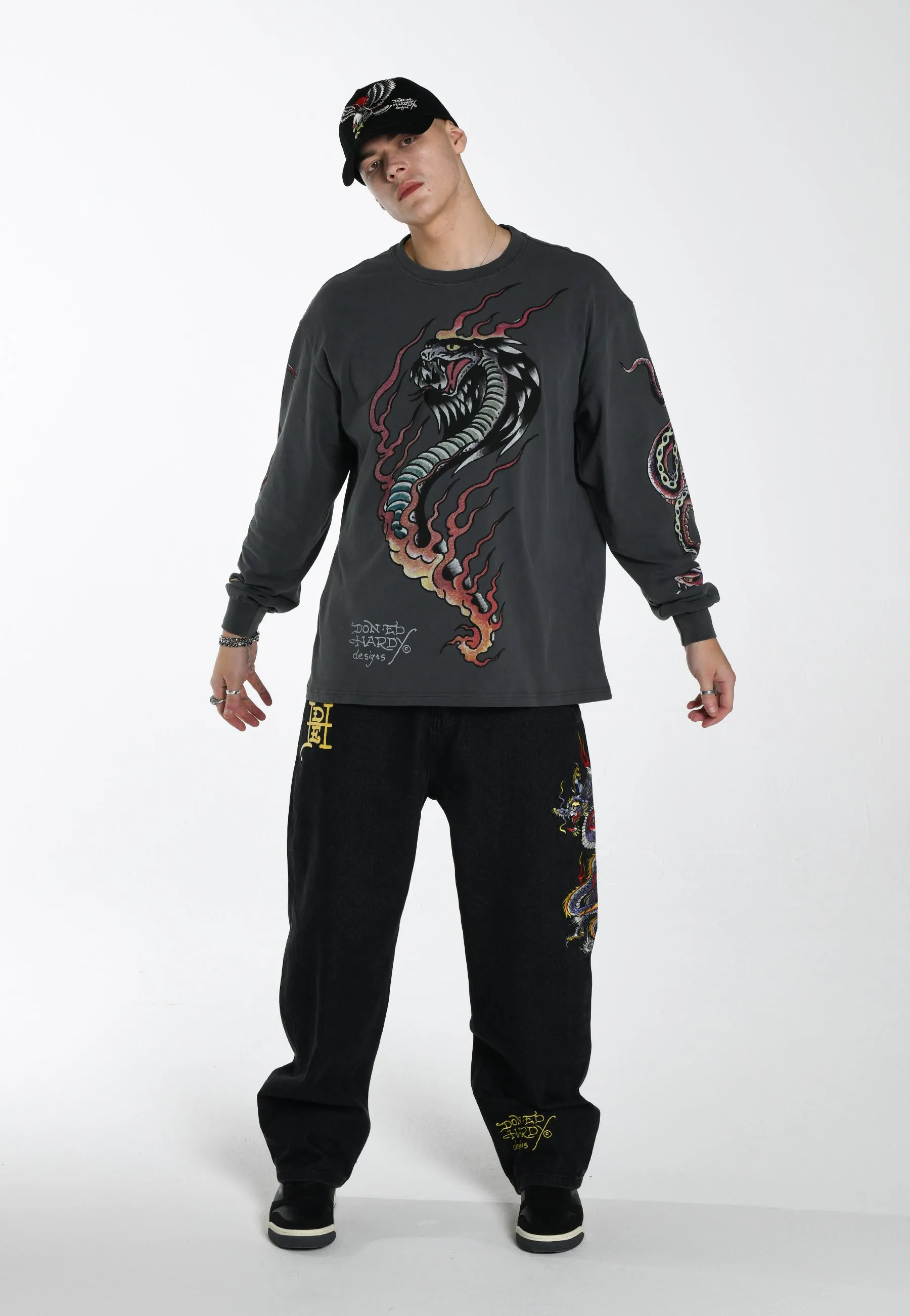 Mens Venom-Slither Long T-Shirt - Black