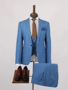 Obiter Dark Blue Linen Suit