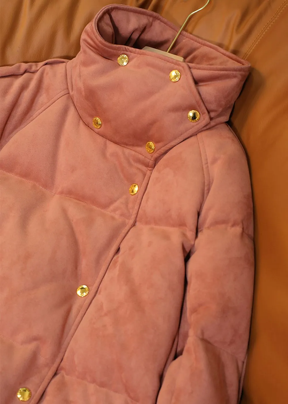 Pink Long Down Puffer Coat