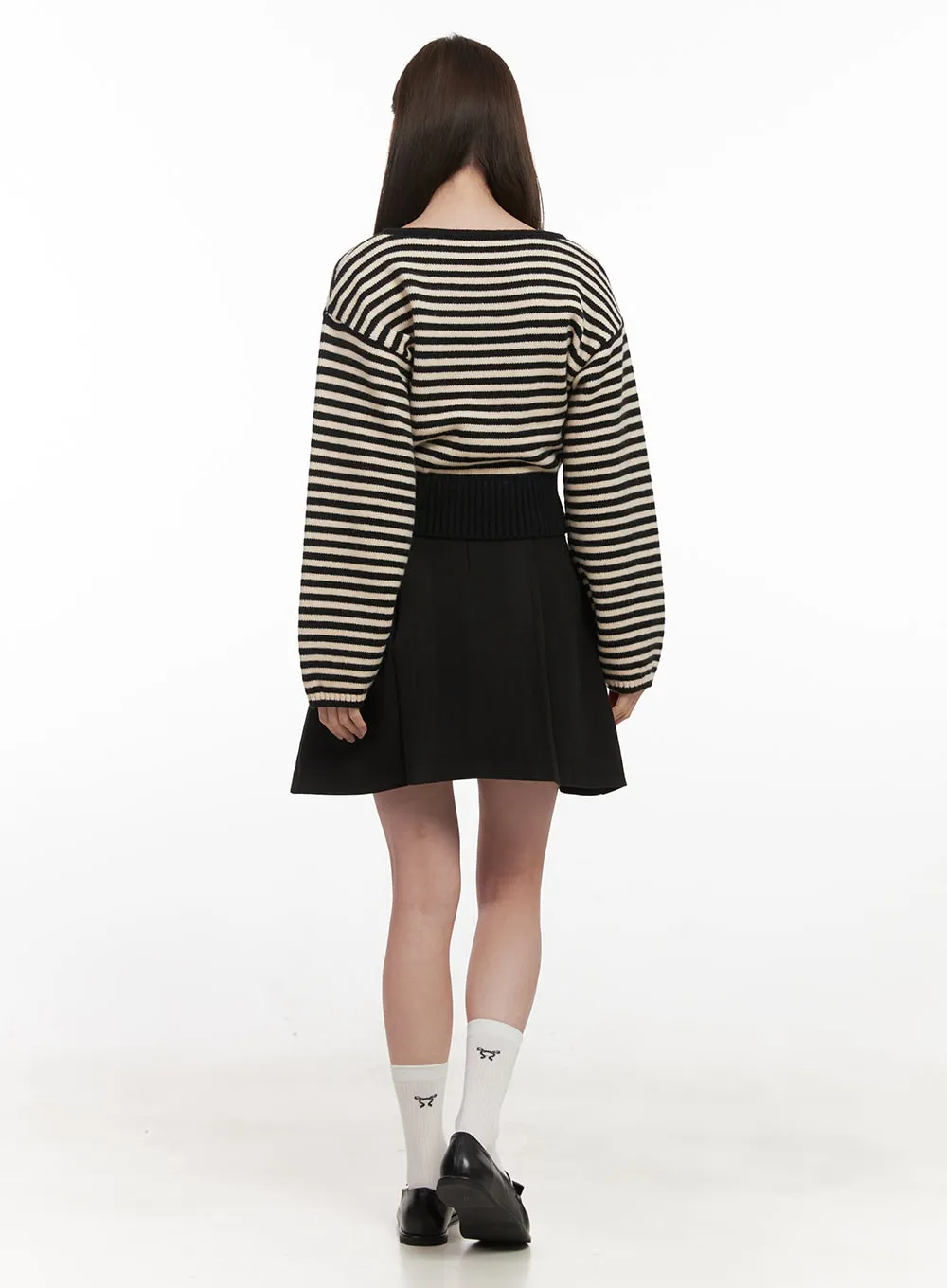 Pintuck A-Line Mini Skirt IF505