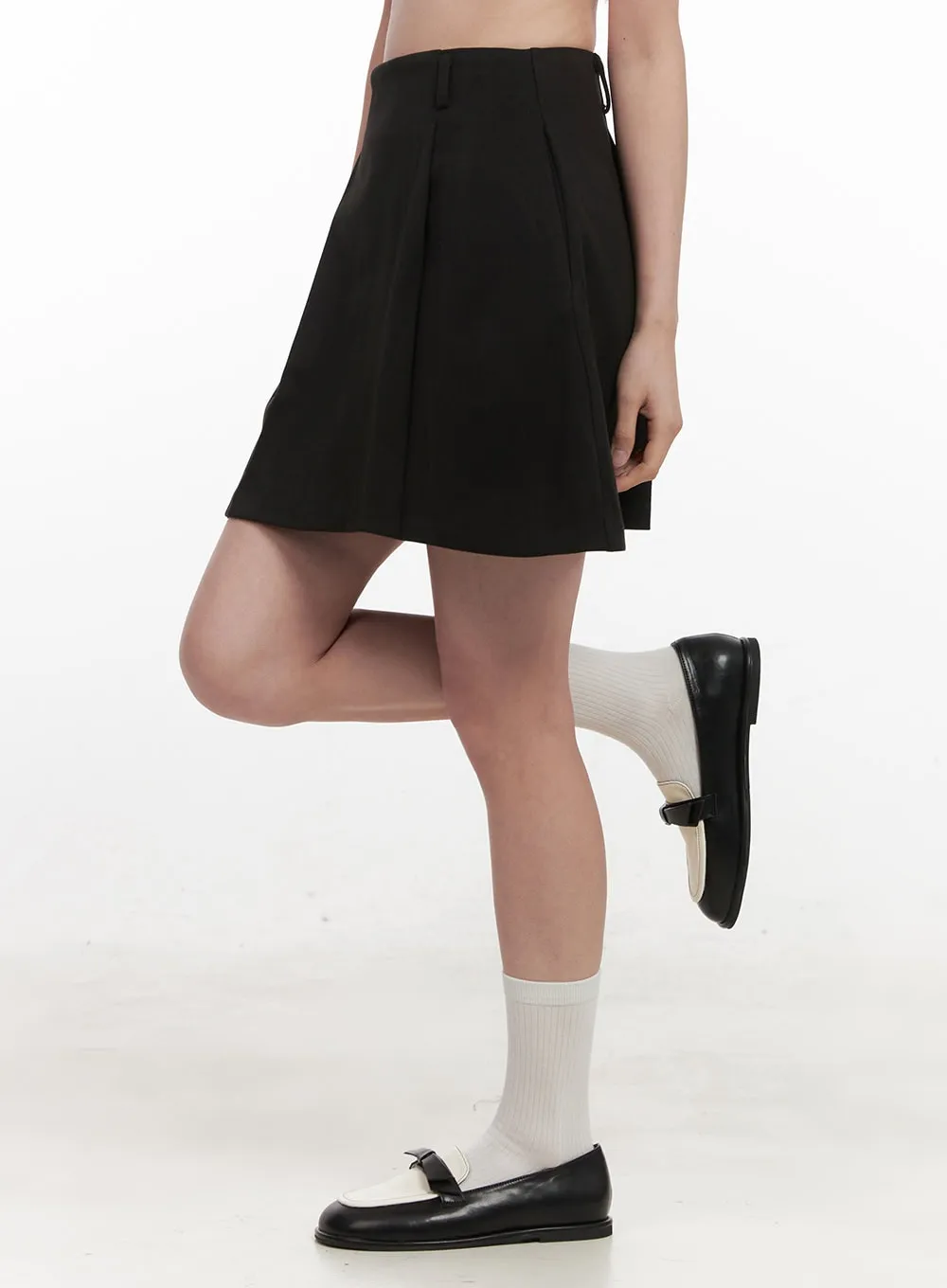 Pintuck A-Line Mini Skirt IF505