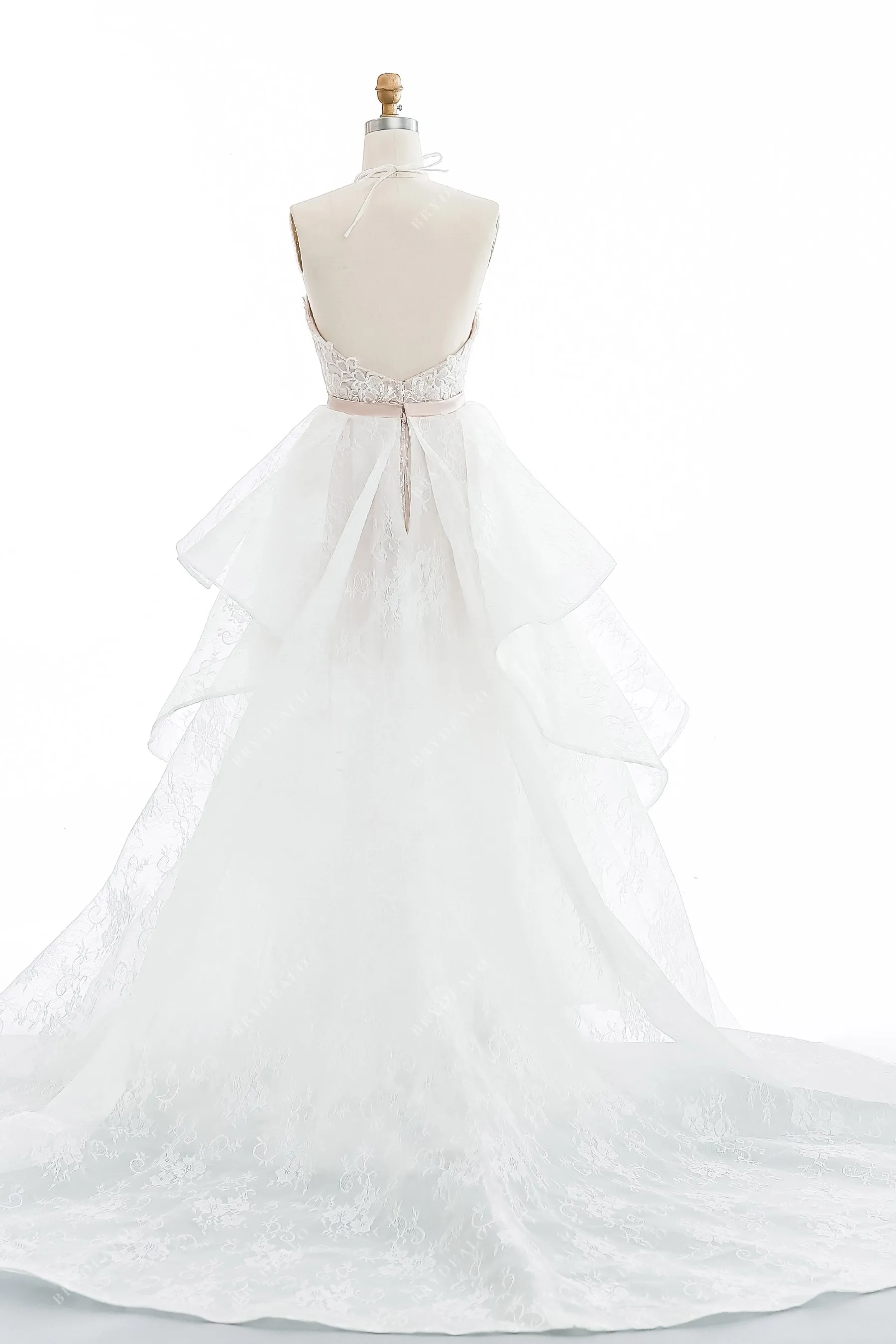 Stylish Beaded Lace Pink Bodycon Wedding Dress with Overskirt