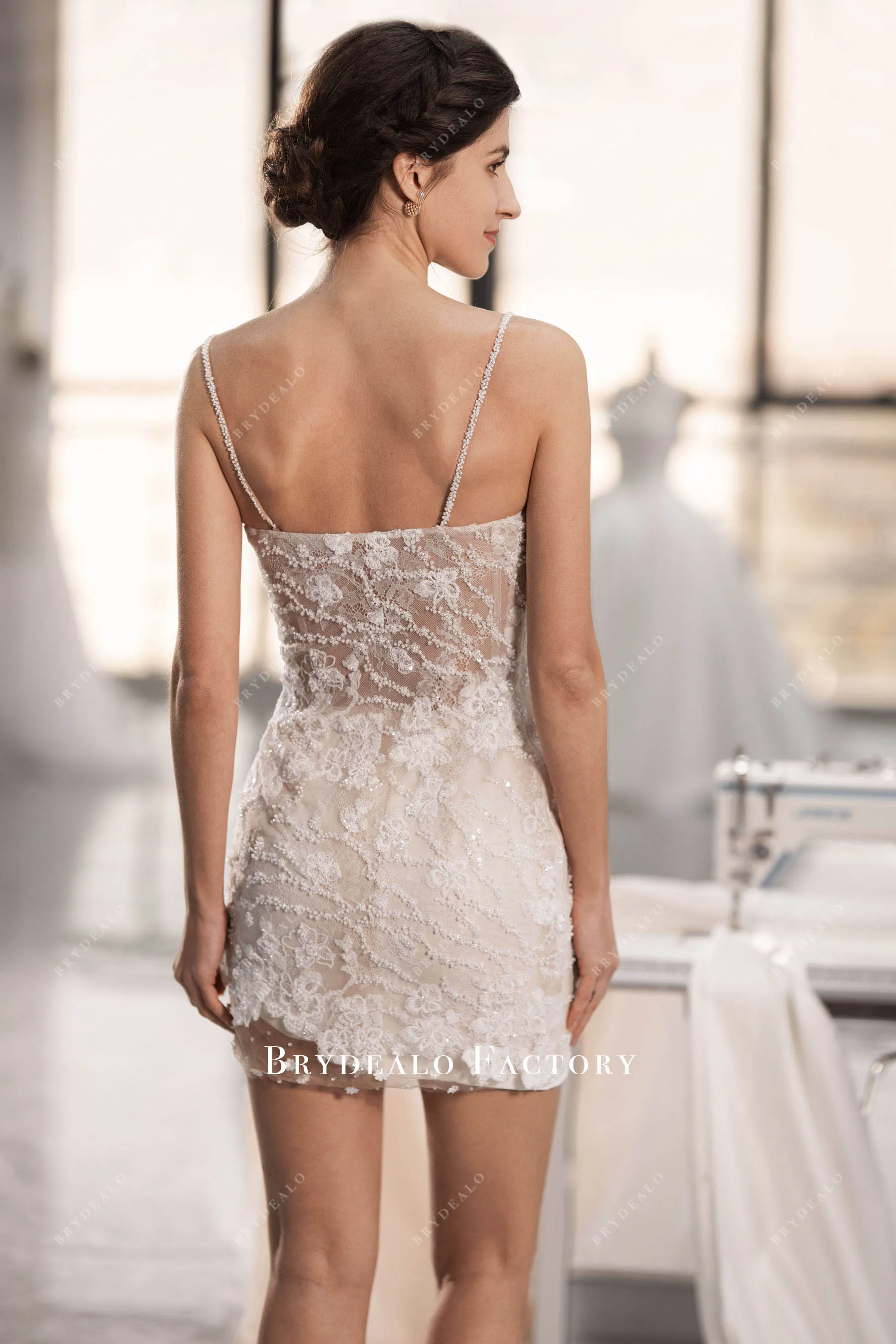 Vinatge Corset Lace Sleeveless Short Wedding After-Party Dresses