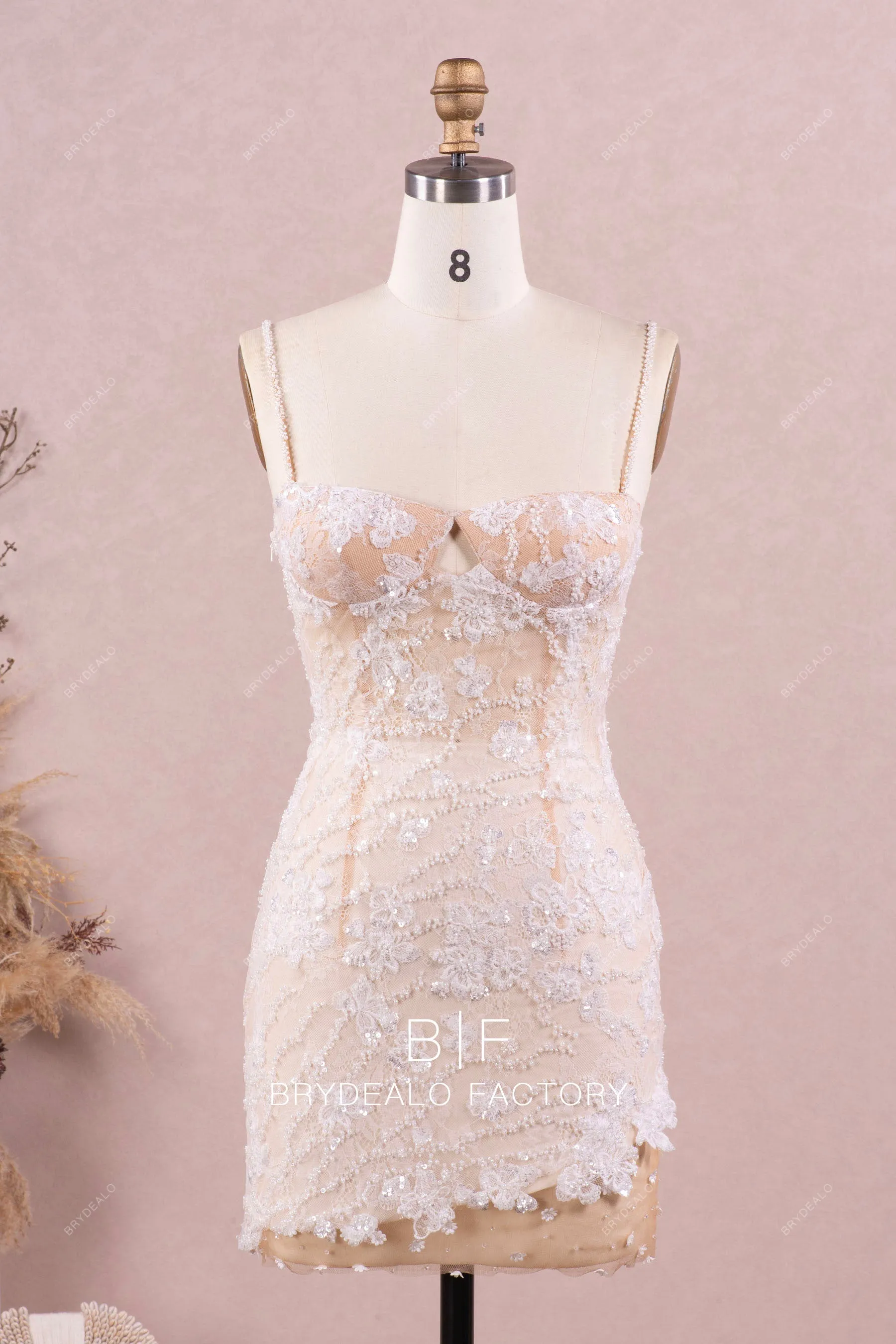 Vinatge Corset Lace Sleeveless Short Wedding After-Party Dresses